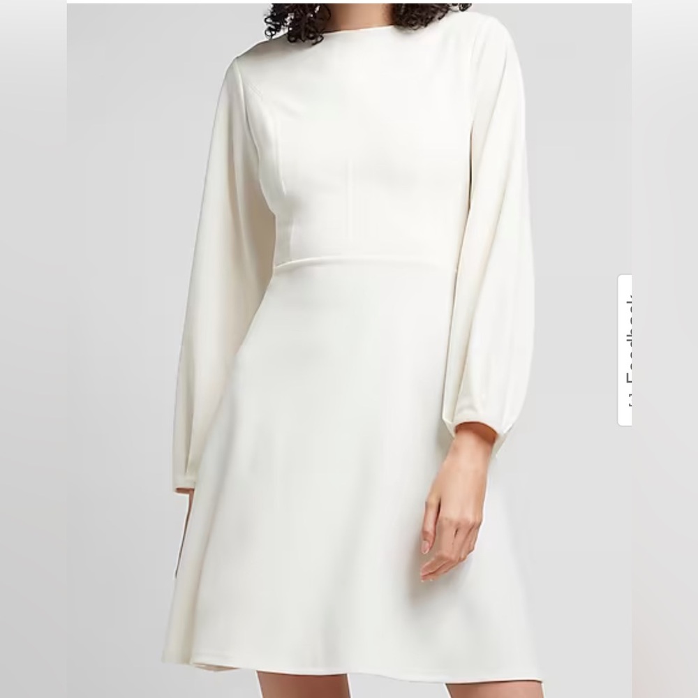 Balloon Sleeve Fit And Flare Dress